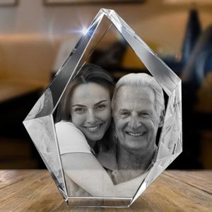 UnusualStandout #11 Personalized 3D Photo Crystal Laser Etched Photograpy in Glass Frame