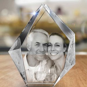 UnusualStandout #11 Personalized 3D Photo Crystal Laser Etched Photograpy in Glass Frame