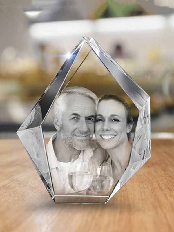 UnusualStandout #11 Personalized 3D Photo Crystal Laser Etched Photograpy in Glass Frame