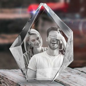 UnusualStandout #11 Personalized 3D Photo Crystal Laser Etched Photograpy in Glass Frame