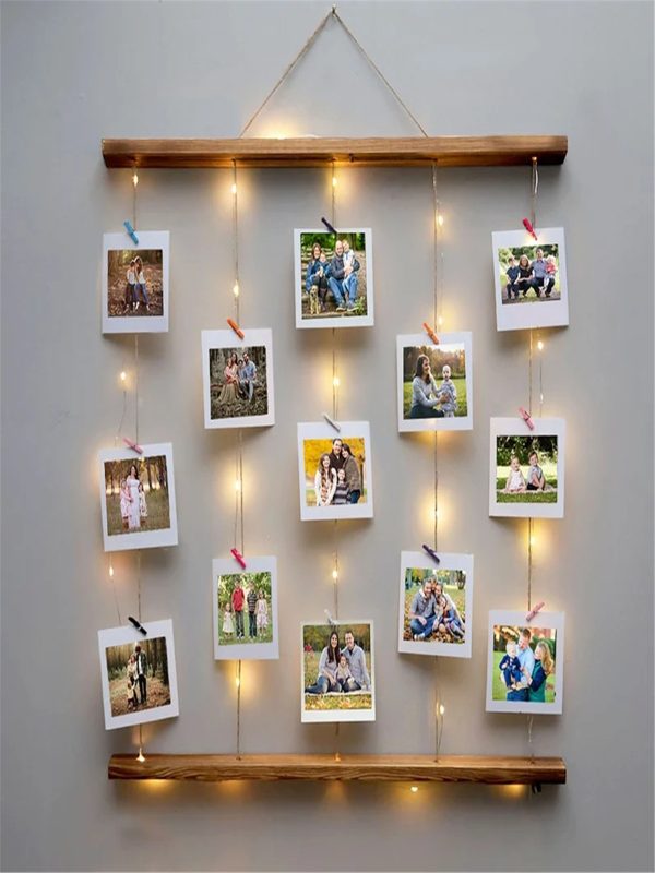 UnusualStandout #112 Photo Hanger Lightining Photo Gift Frame Wooden Picture Holder