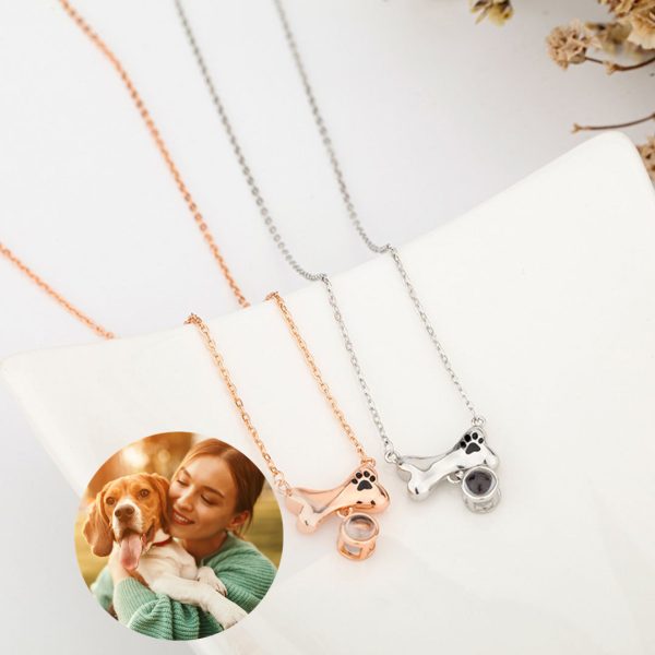 UnusualStandout #113 Personalized Photo Projection Necklace-Bone