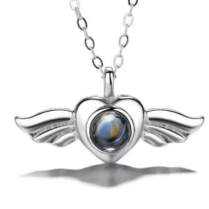 UnusualStandout #14 Personalized Wing Photo Projection Necklace