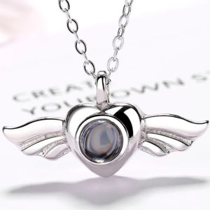 UnusualStandout #14 Personalized Wing Photo Projection Necklace