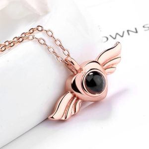 UnusualStandout #14 Personalized Wing Photo Projection Necklace