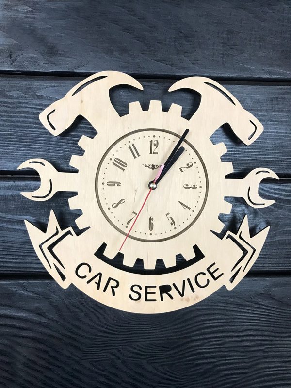 UnusualStandout #117 Personalized Car Service Poster Custom Wall Clock