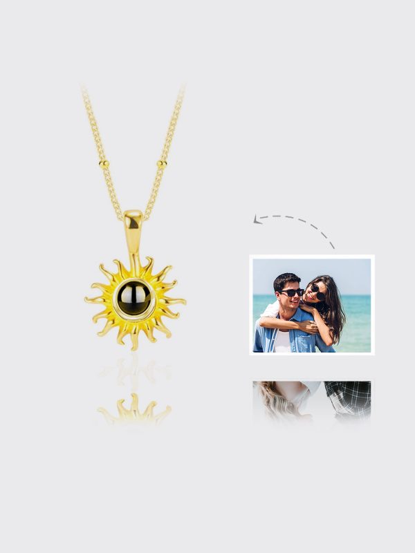 UnusualStandout #118 Personalised Sunflower Photo Projection Necklace