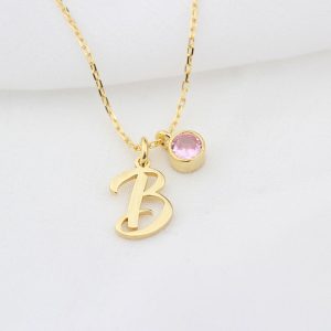 UnusualStandout #120 Personalized Birthstone Initial Necklace