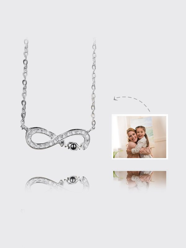 UnusualStandout #122 Personalized Infinity Photo Projection Necklace - Mom