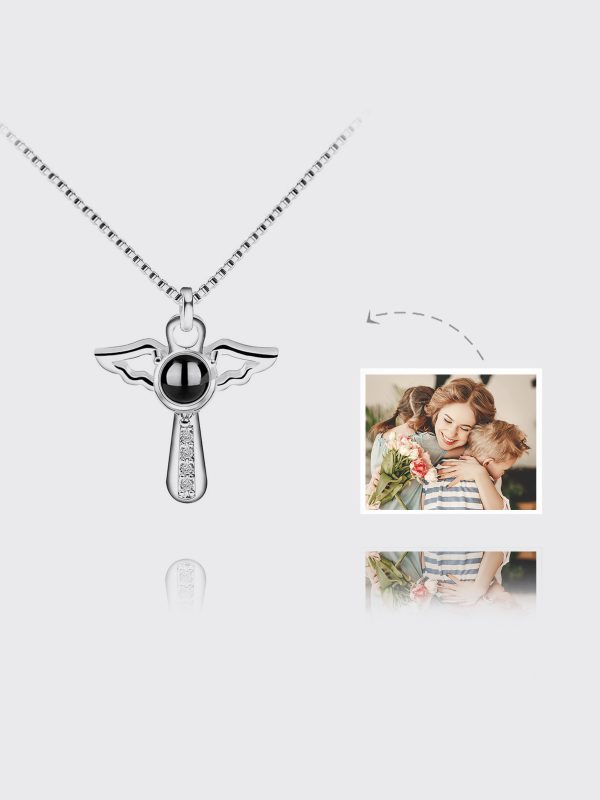 UnusualStandout #124 Personalised Angel Wing Photo Projection Necklace