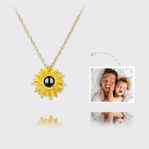 UnusualStandout #127 Personalised Sunflower Photo Projection Necklace