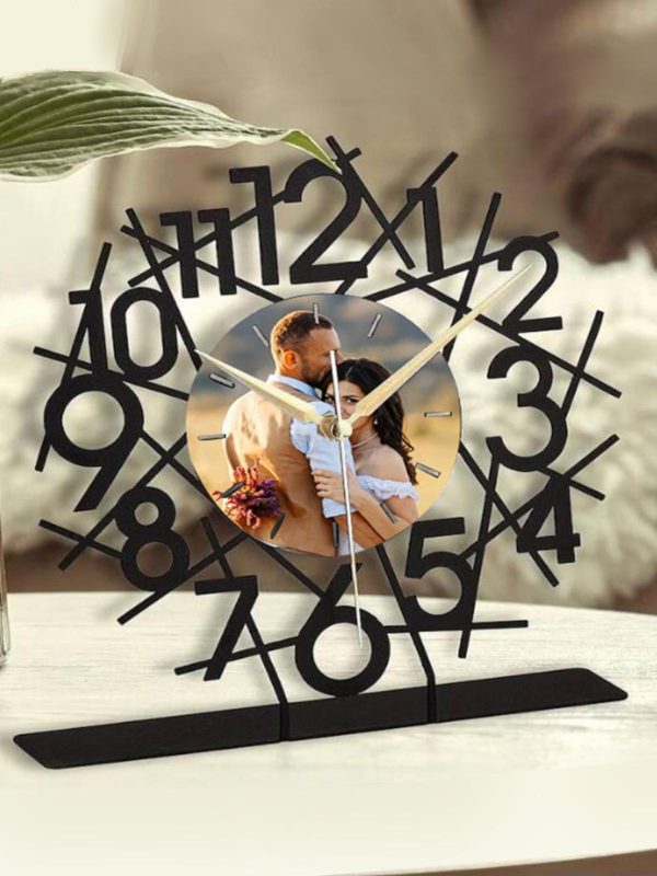 UnusualStandout #128 Personalized Custom Photo Metal Vertical Clock