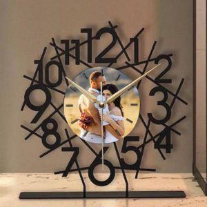 UnusualStandout #128 Personalized Custom Photo Metal Vertical Clock