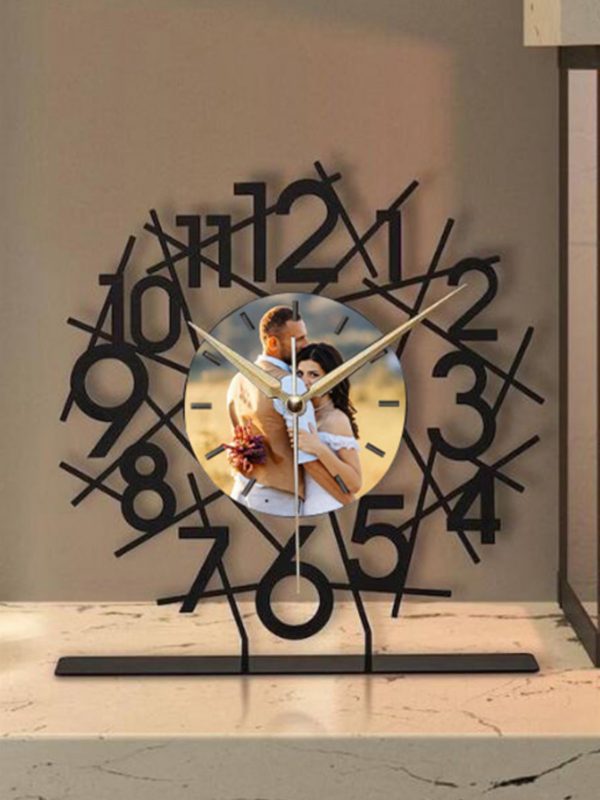 UnusualStandout #128 Personalized Custom Photo Metal Vertical Clock