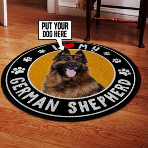 UnusualStandout #129 Personalized Custom Pet Round Area Rug