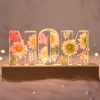 UnusualStandout #13 Gift For MOM - Personalized Custom Initial Pressed Real Flower Night Light