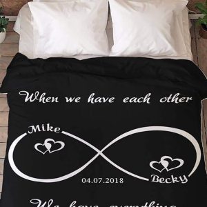 UnusualStandout #130 Personalized Infinity Love Name Blanket