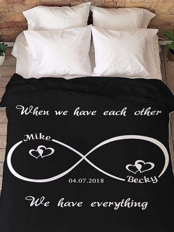 UnusualStandout #130 Personalized Infinity Love Name Blanket