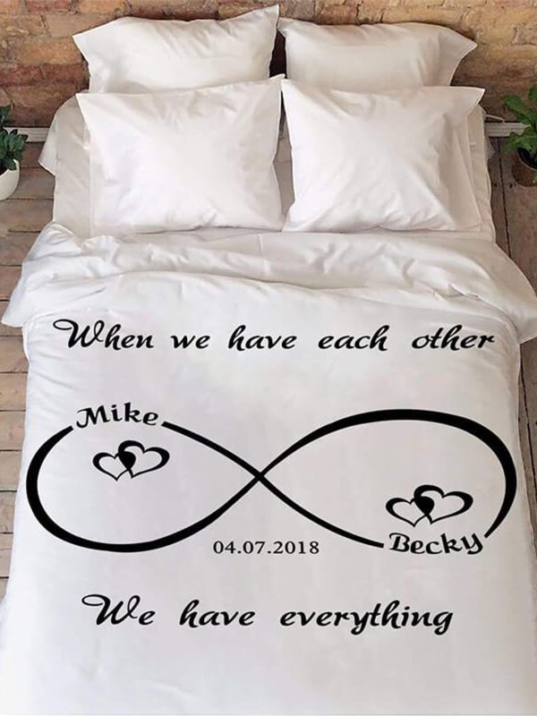 UnusualStandout #130 Personalized Infinity Love Name Blanket