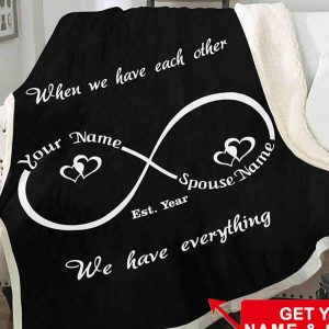 UnusualStandout #130 Personalized Infinity Love Name Blanket