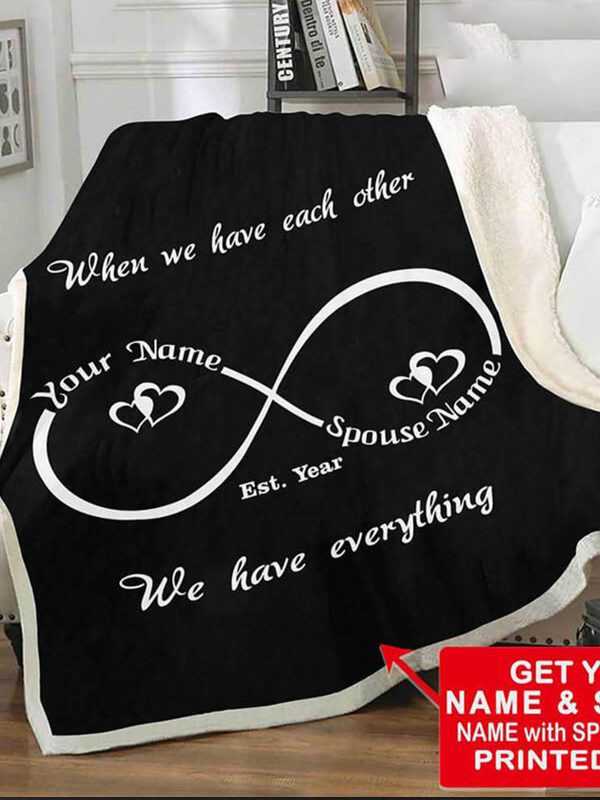 UnusualStandout #130 Personalized Infinity Love Name Blanket