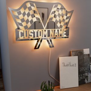 UnusualStandout #131 Custom Start Finish Racing Flag Mirror Light