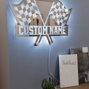 UnusualStandout #131 Custom Start Finish Racing Flag Mirror Light