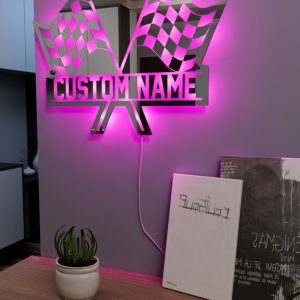 UnusualStandout #131 Custom Start Finish Racing Flag Mirror Light