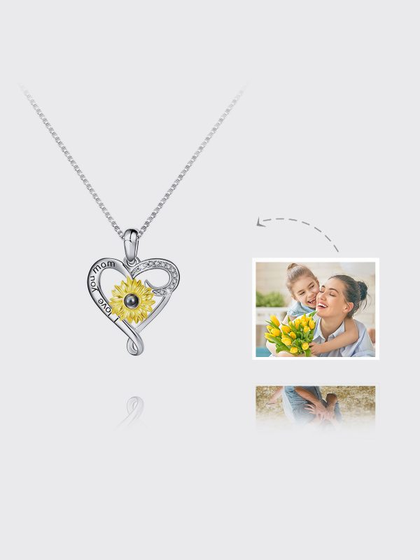 UnusualStandout #133 Personalised Heart Photo Projection Necklace - Mother's Day Gift