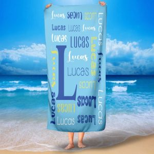 UnusualStandout #133 Personalized Monogrammed Beach Towel