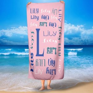 UnusualStandout #133 Personalized Monogrammed Beach Towel