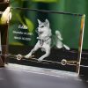 UnusualStandout #147 Custom 3D Photo Pet Memorial Crystal Plaque for Dogs