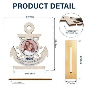 UnusualStandout #149 Customized Mommy Is My Anchor Photo Wooden Sign