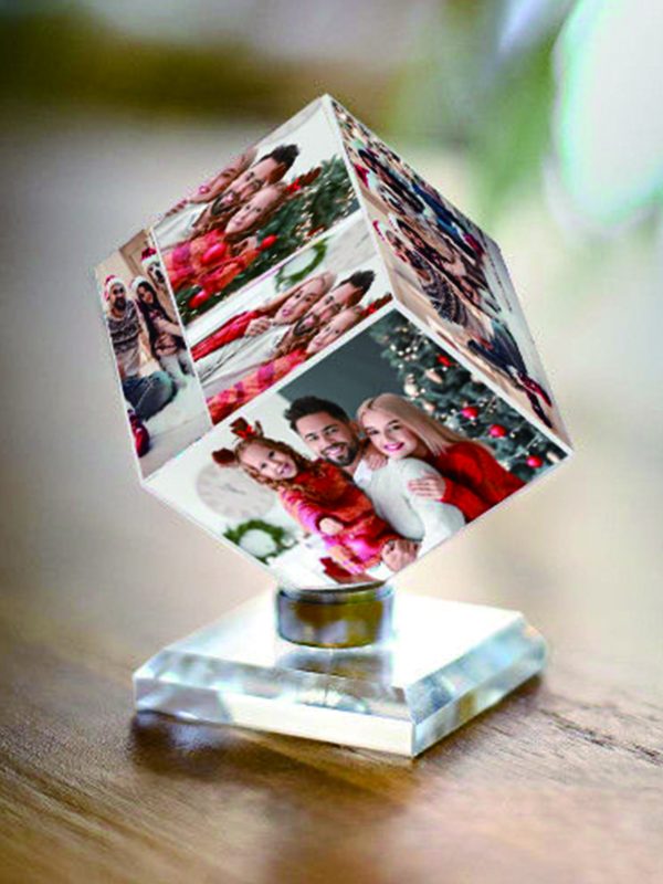 UnusualStandout #15 Personalized Photo Cube Crystal Picture Frame Keepsake