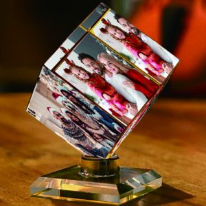 UnusualStandout #15 Personalized Photo Cube Crystal Picture Frame Keepsake