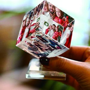 UnusualStandout #15 Personalized Photo Cube Crystal Picture Frame Keepsake