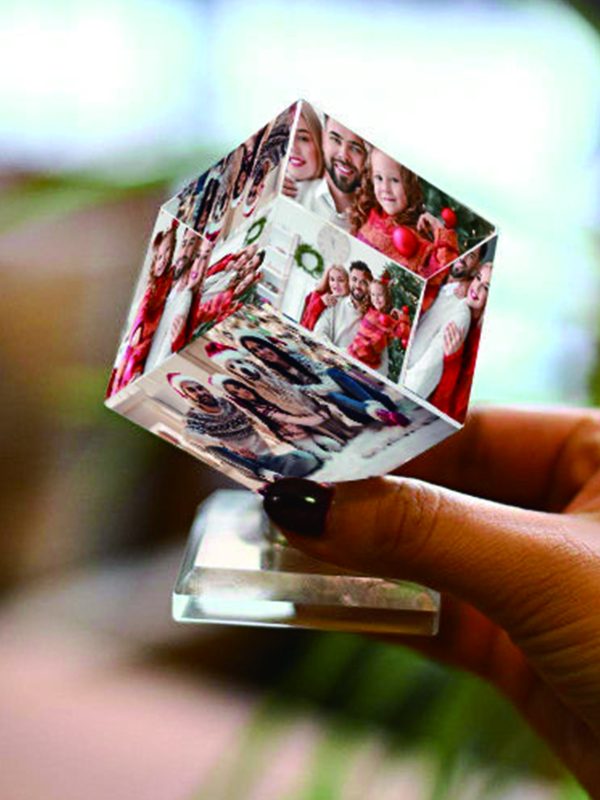 UnusualStandout #15 Personalized Photo Cube Crystal Picture Frame Keepsake