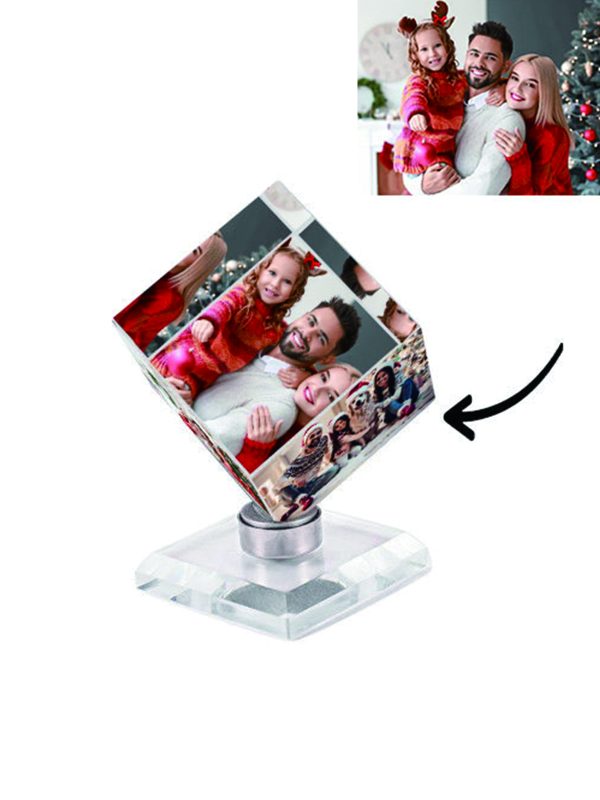 UnusualStandout #15 Personalized Photo Cube Crystal Picture Frame Keepsake