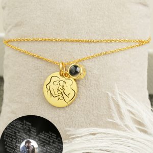 UnusualStandout #150 Personalized Engraved Family Projection Photo Necklace