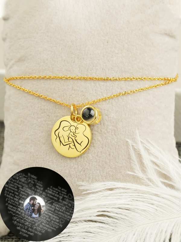 UnusualStandout #150 Personalized Engraved Family Projection Photo Necklace