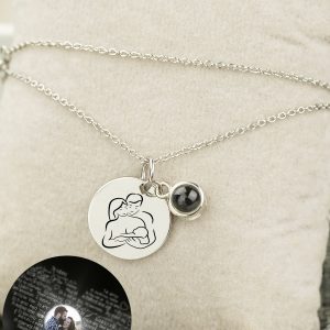 UnusualStandout #150 Personalized Engraved Family Projection Photo Necklace