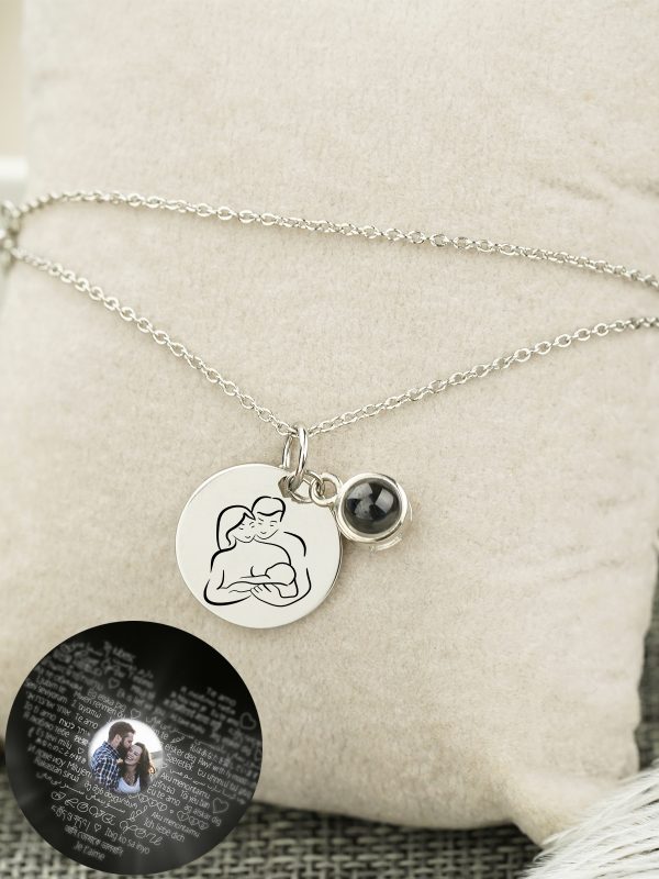 UnusualStandout #150 Personalized Engraved Family Projection Photo Necklace