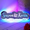 UnusualStandout #155 Customized Valentine's Day Couple Name Mirror Night Lamp