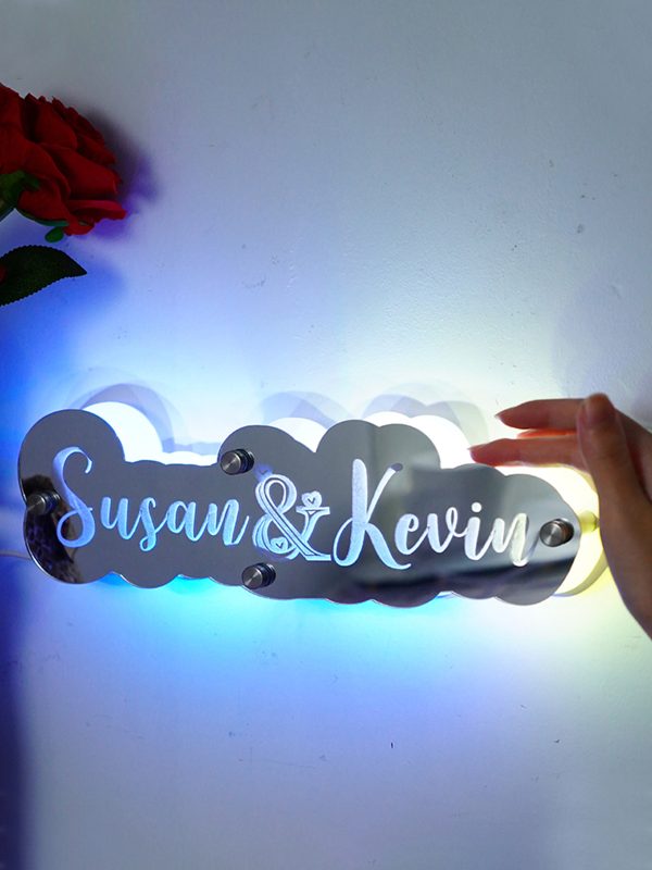 UnusualStandout #155 Customized Valentine's Day Couple Name Mirror Night Lamp