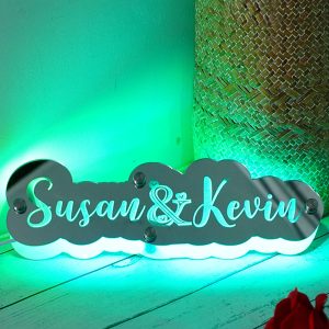 UnusualStandout #155 Customized Valentine's Day Couple Name Mirror Night Lamp