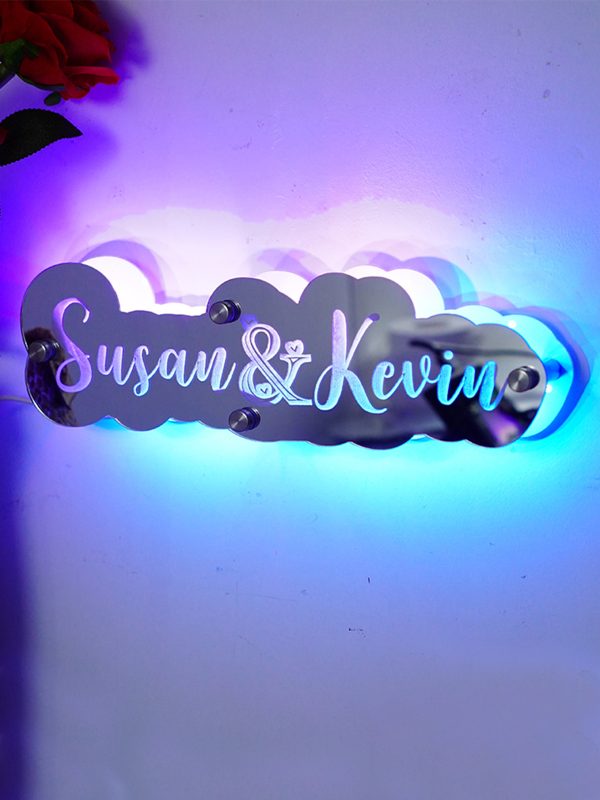 UnusualStandout #155 Customized Valentine's Day Couple Name Mirror Night Lamp