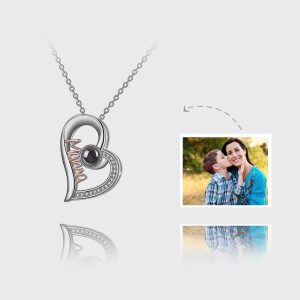 UnusualStandout #156 Personalized Photo Projection Necklace - Mama