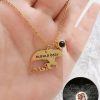 UnusualStandout #157 Personalized Mama Elephant Projection Photo Necklace