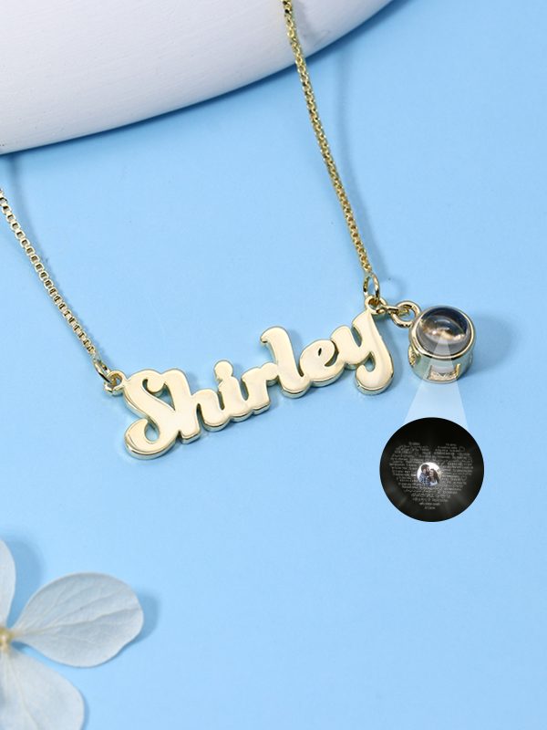 UnusualStandout #158 Personalized Photo Projection Name Necklace