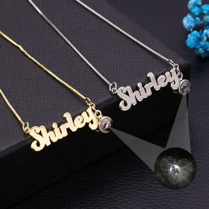 UnusualStandout #158 Personalized Photo Projection Name Necklace